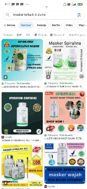 Masker Spirulina Tiens 