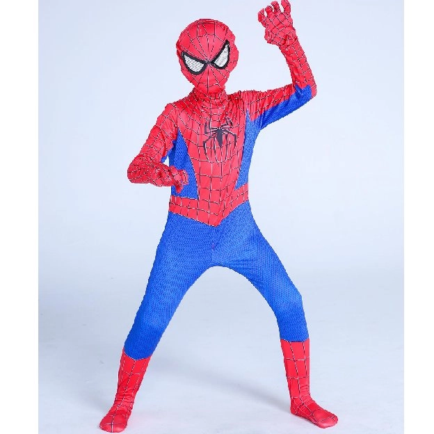 Halloween Cosplay Party Kostum Anak Spiderman Miles Costume Anak Spiderman Baju + Topeng