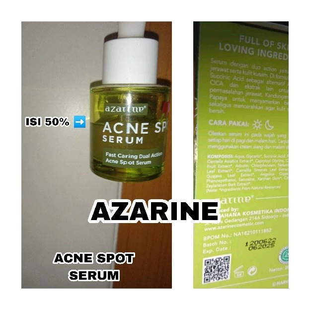 AZARINE SERUM + TONER ACNE PAKET (PRELOVED) 