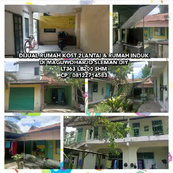 BU. JUAL MURAH RUMAH KOST & RUMAH INDUK DI SLEMAN DIY, LT363 LB200 SHM.  CP : 08122714583