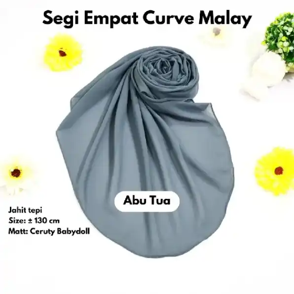 HIJAB SEGIEMPAT MALAY OVAL, SYAR'I MASA KINI, SEGI EMPAT CURVE OVAL KEKINIAN