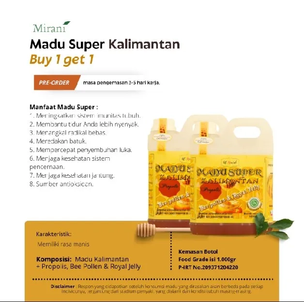 madu super Kalimantan propolis (buy one get one)