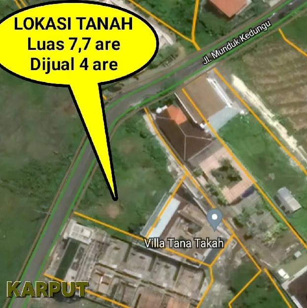 Dijual 4 are, Jl. Munduk Kedungu Pantai Pererenan Megada Mengwi 