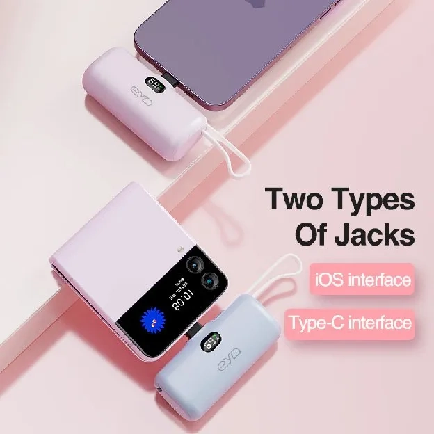 Mini Powerbank 5000mAh/22.5w PD 3.0 Fast Charge Power Bank Portable Charger Battery LED Power Displa