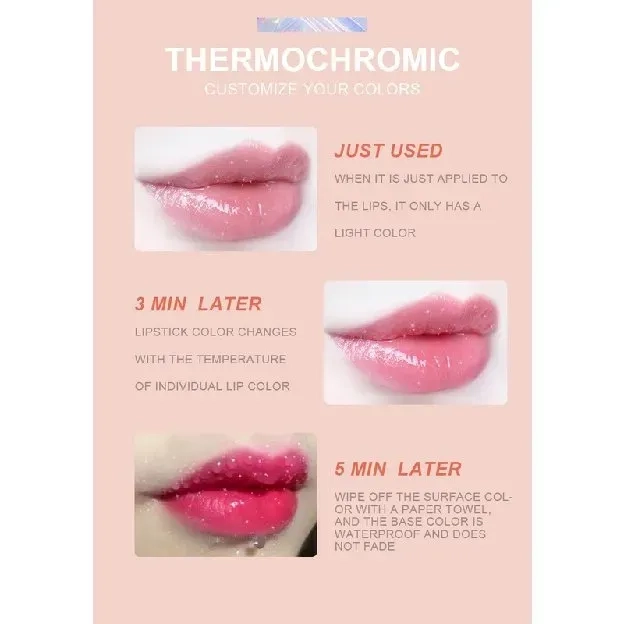 BOX UNGU DIAMOND DRAGON RANEE LAZY LIPS THERMOCHROMIC LIPSTICK BERUBAH WARNA