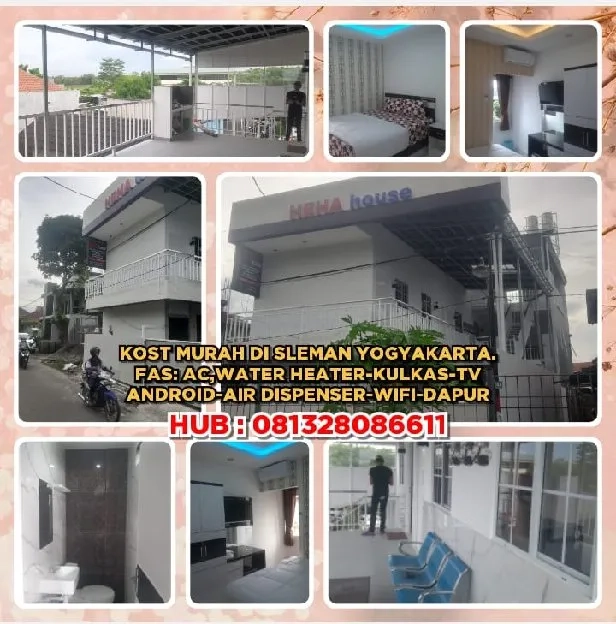 KOST MURAH DI SLEMAN YOGYAKARTA.FAS: AC,WATER HEATER-KULKAS-TV ANDROID-AIR DISPENSER-WIFI-DAPUR.