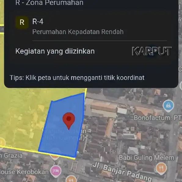 Dikontrakan 56,55 are, Jl. Banjar Padang Raya Kerobokan Semer Kuta Utara