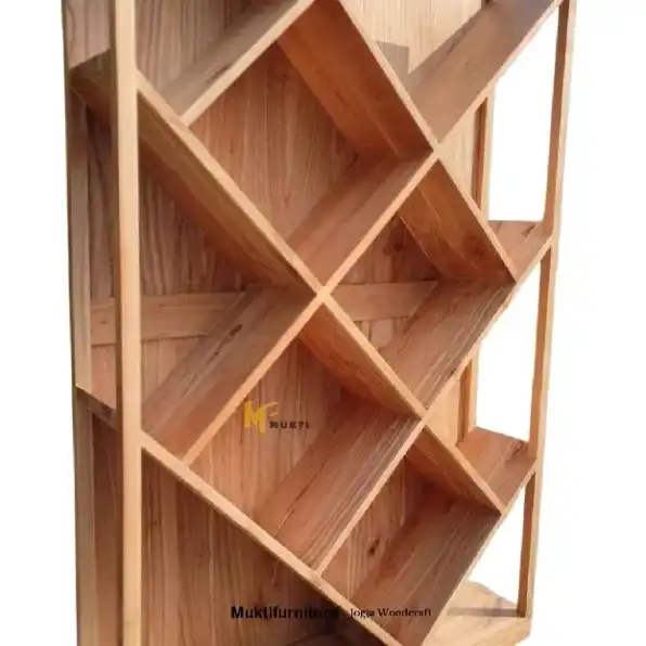 Rak Buku Premium Kayu Jati Estetik Ukuran 100x25x165 cm, Bookshelve Teak Wood Aesthetic