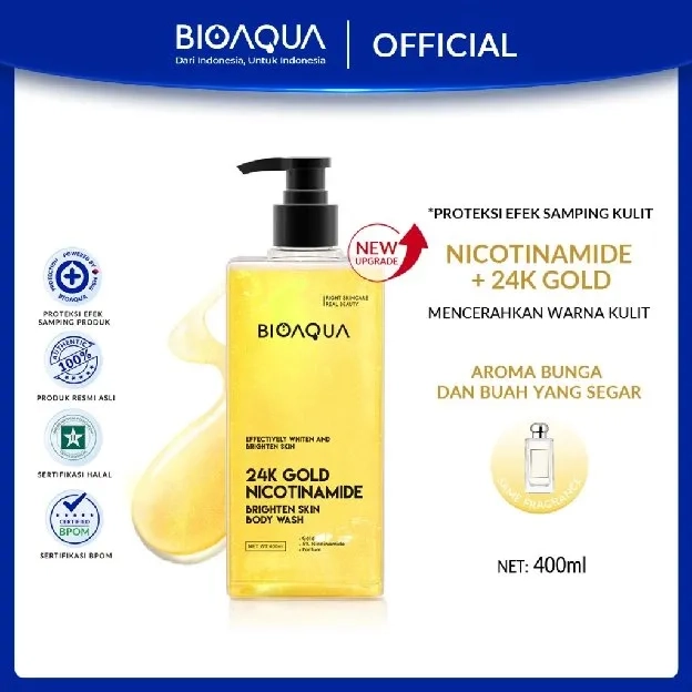 BIOAQUA Whitening Body Wash Sabun Mandi Cair 400ml Sabun Mandi Wangi Tahan Lama Wangi Tahan 24 Jam P