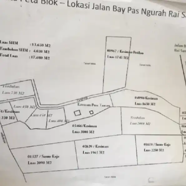 Dijual 1,8 Ha. Jl. Bypass Ngurah Rai Padang Galak Sanur Kaja Denpasar