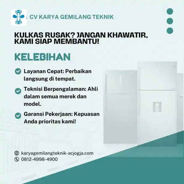 Service Kulkas Terpercaya Kulon Progo 24 Jam