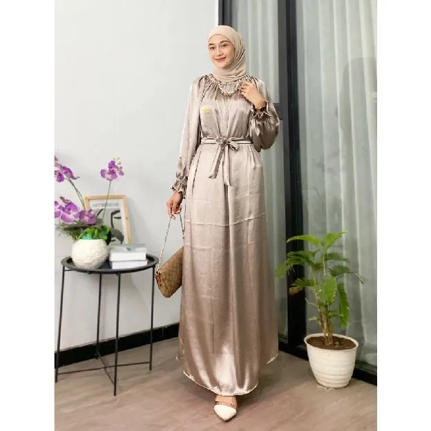 Gamis Shimmer Silk Gamis Cradenza Shimmer Silk Busui Friendly Gamis Viral Dress Wanita