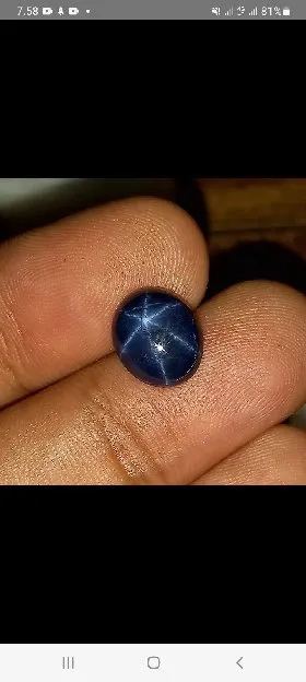 natural royal blue sapphire star 4.10ct