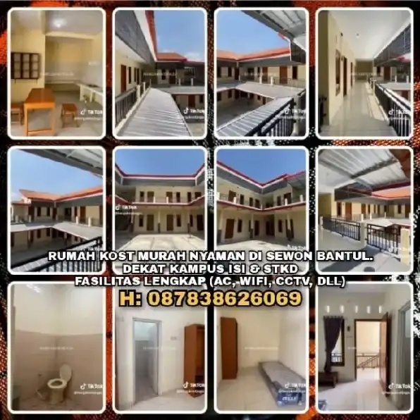 RUMAH KOST MURAH NYAMAN DI SEWON BANTUL.DEKAT KAMPUS ISI & STKD.FASILITAS LENGKAP (AC, WIFI, CCTV, D