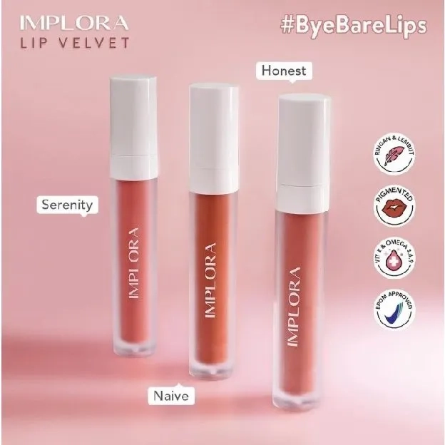 Implora Lip Velvet Matte Lip Cream 4.6g Lip Cream Halal Original BPOM