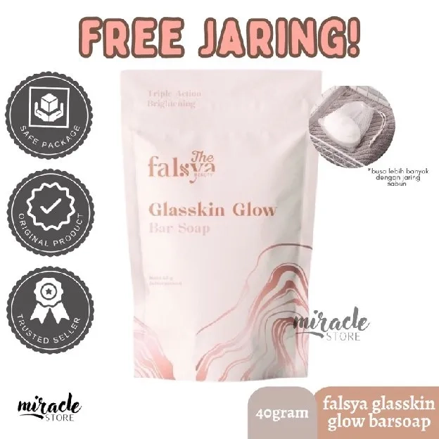 SABUN THE FALSYA BEAUTY GLASSKIN GLOW BAR SOAP BPOM BY FALSYA BEAUTE SABUN PEMUTIH BADAN PENCERAH