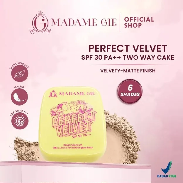 Madame Gie Perfect Velvet SPF 30PA++ Two Way Cake - MakeUp Bedak Padat