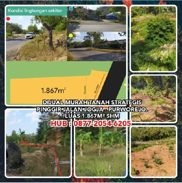 DIJUAL MURAH TANAH STRATEGIS PINGGIR JALAN JOGJA-PURWOREJO.L:1867M² SHM.H: 0877-2054-6205>>> LOKASI 