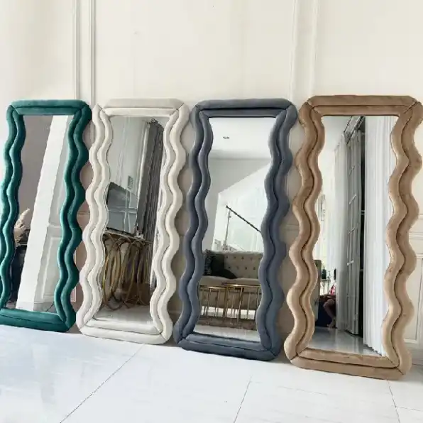 Wavy Mirror / Cermin Aesthetic / Cermin Estetik / Irregular Wavy Mirror / Standing Mirror Aesthetic