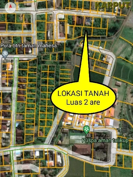 Dijual 2 are, Jl. Banjar Pande Perum BTN TAMAN MAHESA Tulikup Gianyar