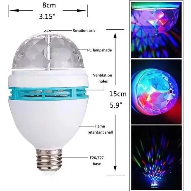 Lampu Disko LED / Lampu Bohlam Disko LED Putar RGB