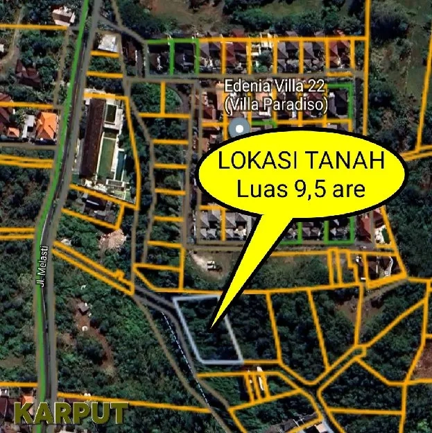 Dijual 9,5 are, Jl. Pantai Melasti Ungasan Kuta Selatan