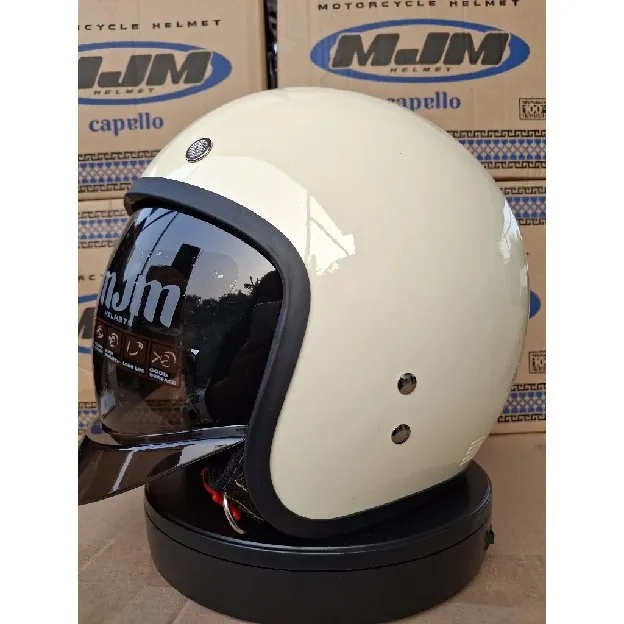 Helm MDS MAGNUM Retro Half face kekinian SNI MJM - Warna Komplit - UV Protectio free dus packing bis