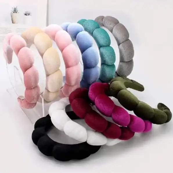 Bando Shell Busa Tebal Jumbo Fluffy Empuk Polos Bandana Cloud Style Gaya Korea Fashion Head Band Aks