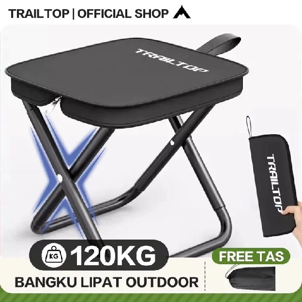 Kursi Lipat Outdoor Bangku Lipat Portable Beban Berat 120kg Kursi Mancing Lipat