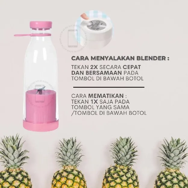 Juice Blender Portable 6 Mata Pisau Blender Kapsul Blender Jus Buah Milkshake Rechargeable 420ml