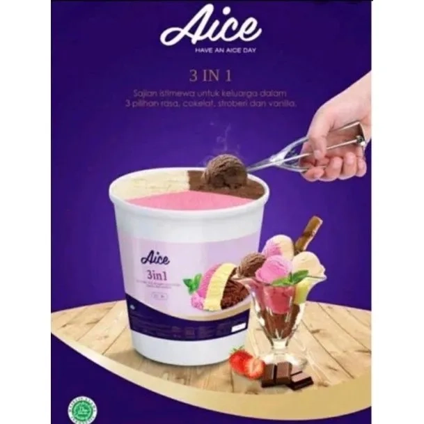 ICE CREAM AICE 3 RASA 8 LITER