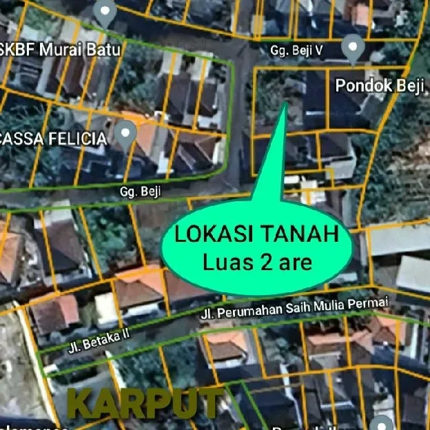 Dijual 2 are, Jl. Betaka Gg. Beji Pengilian Dalung Pandonan Kuta Utara