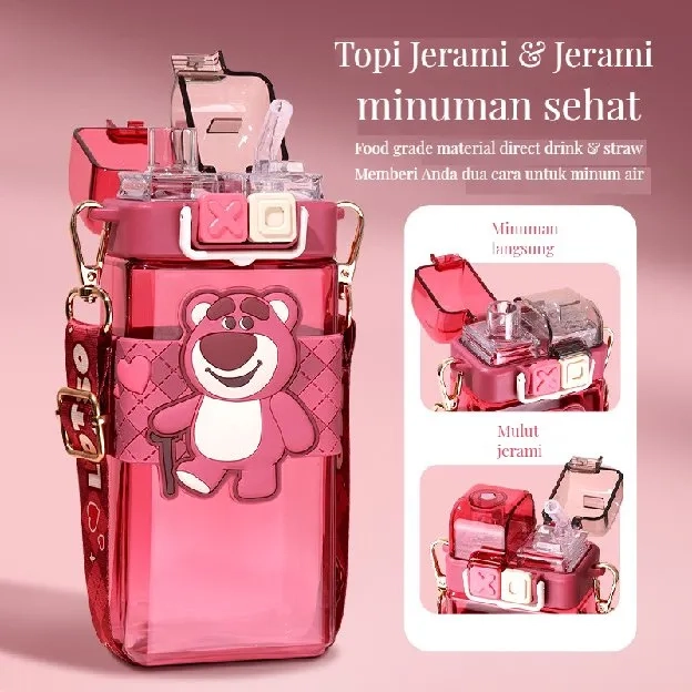 100% Ori Disney Botol Minum Anak 2in1 Sedot Teguk Melody Kuromi Cinnamoroll 520ml