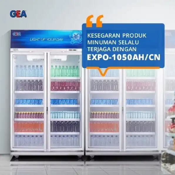 showcase 2 pintu 1050L ukuran sedang