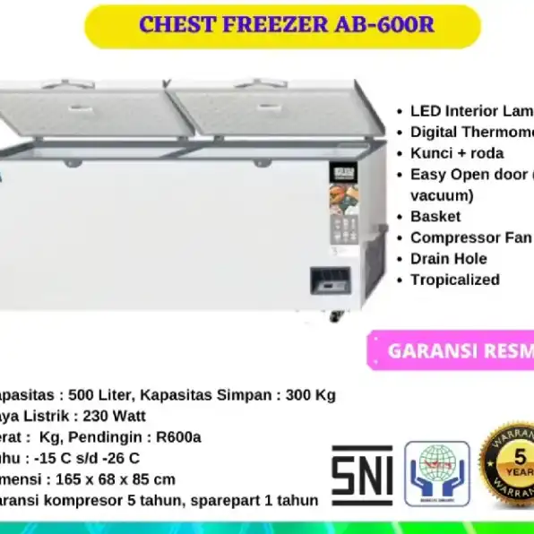 frezer box 2 pintu ab600