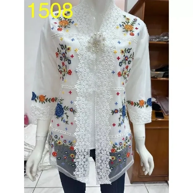 kebaya  rompi organdi alexuez premium brukat /kebaya encim bordir /kebaya alexuez/lamodisfashion