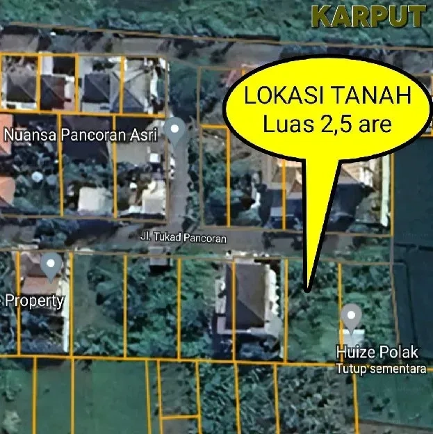 Dijual 2,5 are, Jl. Raya Sading Nuansa Pancoran Asri Ubung Kaja Denpasar