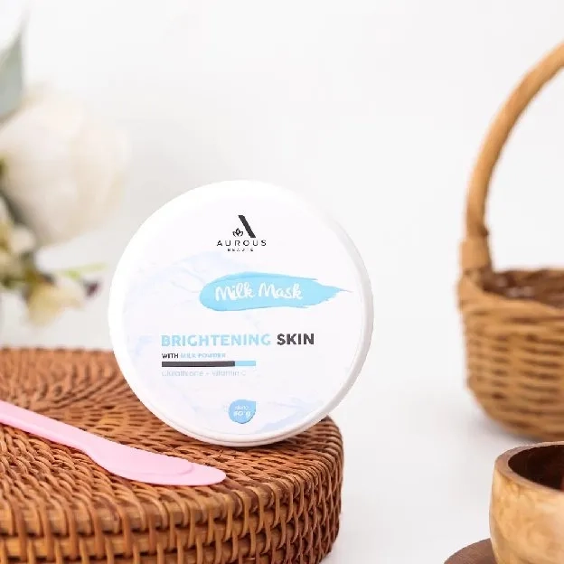 Masker Wajah Milk Clay Mask Brightening Skin Masker Mencerahkan Kulit Viral Terlaris by AurousBeaute