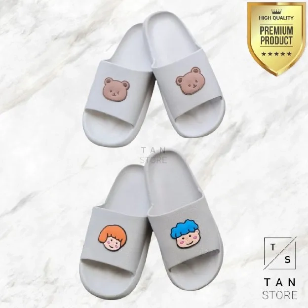 Sandal Karet Slip On Slop Wanita Karakter Lucu Premium