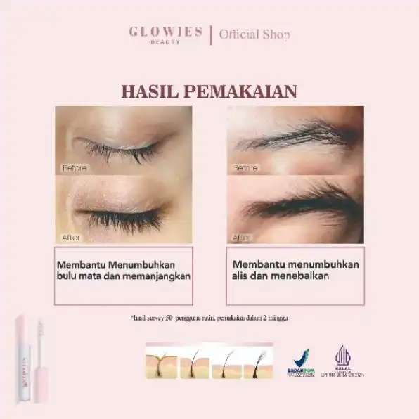 GLOWIES BEAUTY Double Applicator Eyelash & Brow Nutri Serum | Serum Penumbuh Alis dan Bulu Mata 4 ml