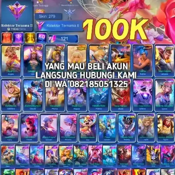 Jual akun Mobile legends Harga Murah amanah dan terpercayah