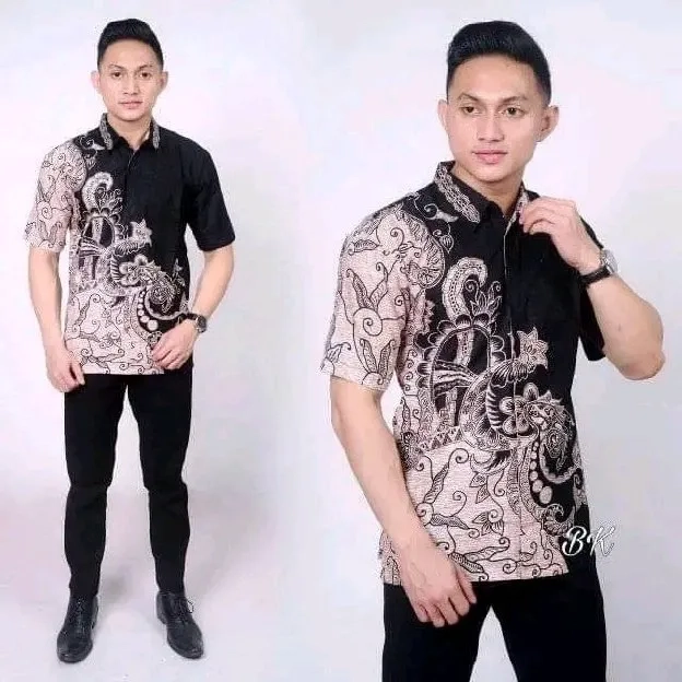 hem batik lengan pendek 