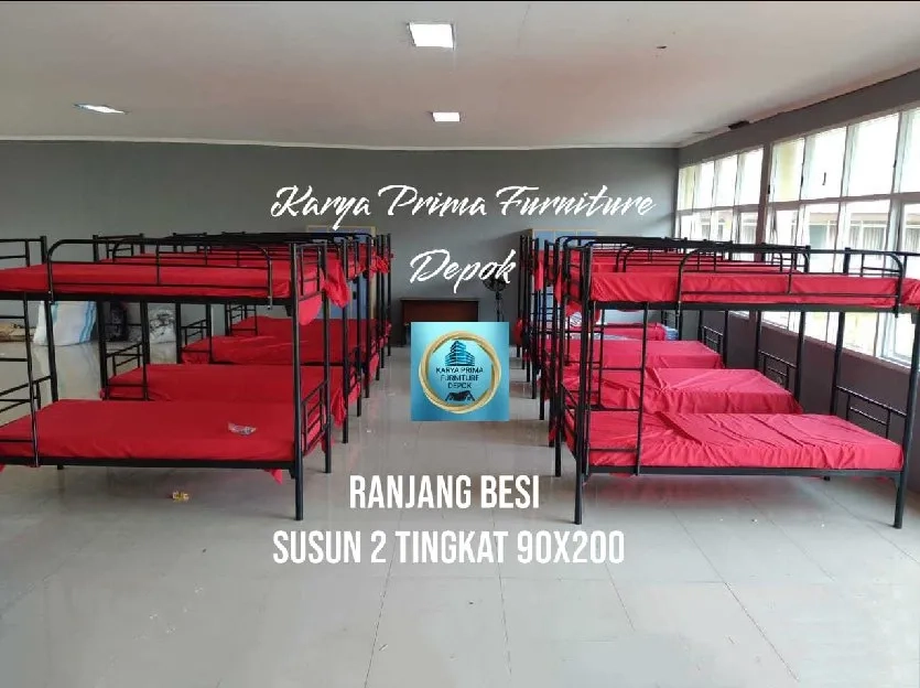 Ranjang besi susun 2 tingkat ukuran 90x200 kuat dan awet spesial 1.450.000 free ongkir free pasang 