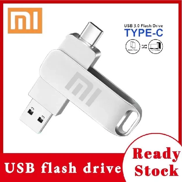 Xiaomi TYPE-C Flashdisk USB 128gb Kecepatan Tinggi, Driver Flash Logam USB 256gb 512gb 1tb 2tb, USB 