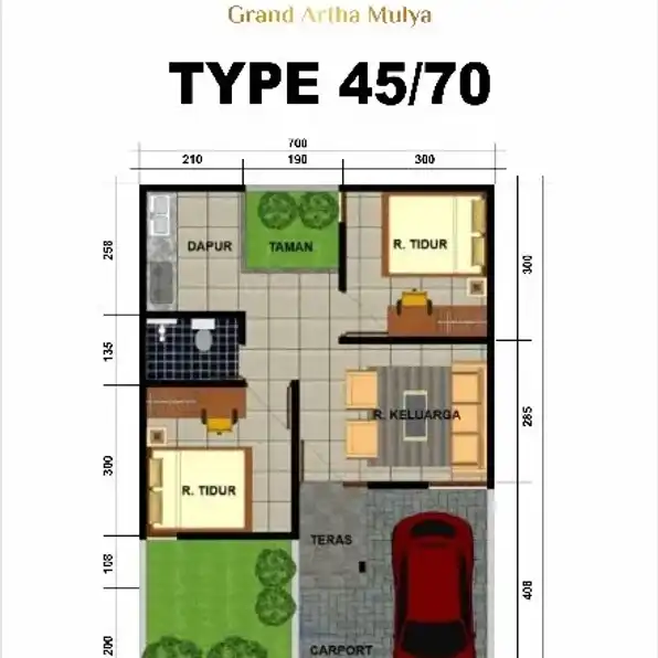 RUMAH KOMERSIL TYPE 45/70 GRAND ARTHA MULYA