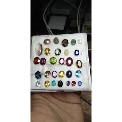 natural batu mulia permata 30pcs kristal bening topaz ruby sapphire apatite citrine peridot kyanite