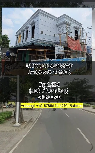 Jual Ruko Pinggir jalan raya Cilangkap Jakarta Timur