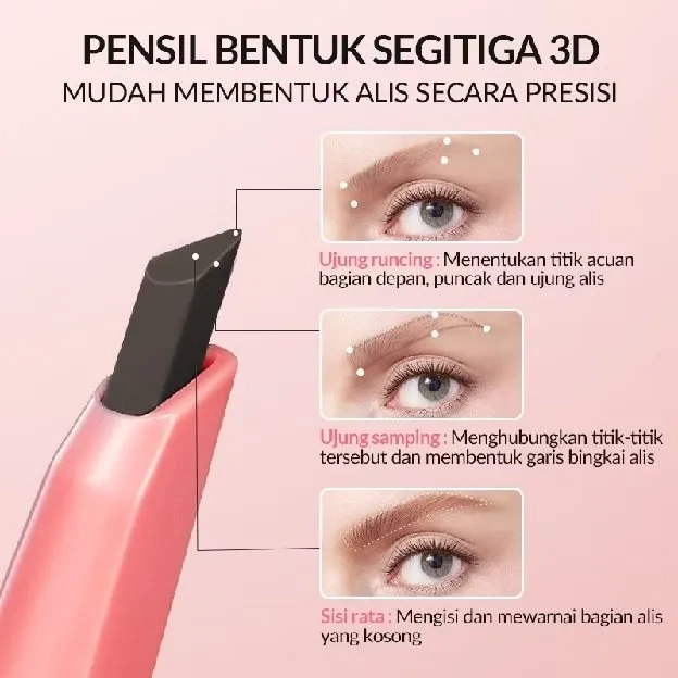 BUHOTEI Colorkey x Bioaqua Kosmetik Eyebrow Pencil Pensil Alis Tahan Lama Tahan Air BPOM Cosmetics M