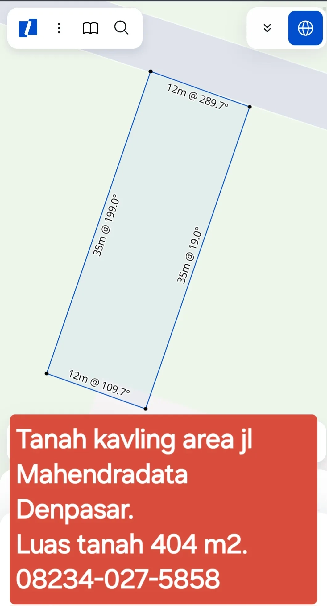 Dijual tanah kavling exclusive area jl Mahendradata Denpasar Bali