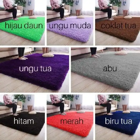 Karpet Bulu Tebal Murah Uk 150x100x7 Karpet Kamar Tidur Bulu Rasfur Empuk Karpet lantai Bulu Halus A